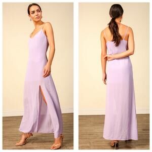 Anthropologie Line & Dot Mara Slip Maxi Dress Size Small Lavender Cocktail Chic